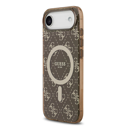 iPhone 17 Air Kılıf Guess Orjinal Lisanslı M-safe Şarj Özellikli IML Baskılı Klasik Logolu 4G Desenli Kapak