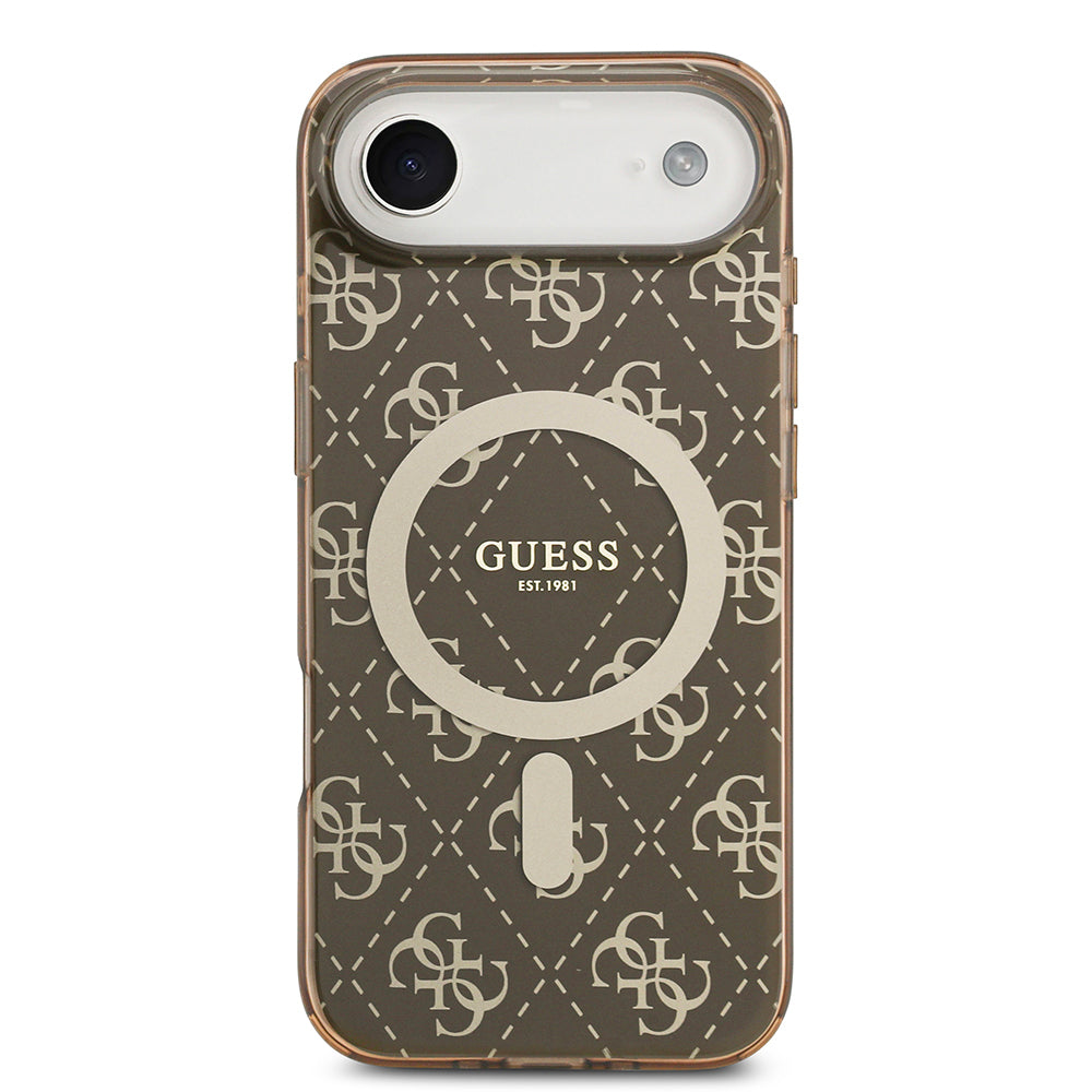 iPhone 17 Air Kılıf Guess Orjinal Lisanslı M-safe Şarj Özellikli IML Baskılı Klasik Logolu 4G Desenli Kapak
