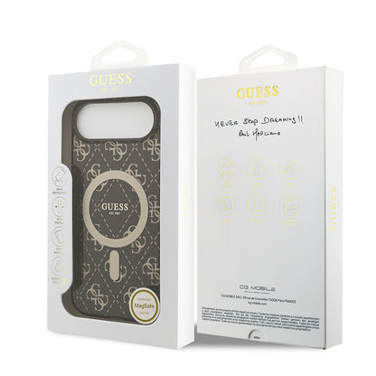 iPhone 17 Air Kılıf Guess Orjinal Lisanslı M-safe Şarj Özellikli IML Baskılı Klasik Logolu 4G Desenli Kapak