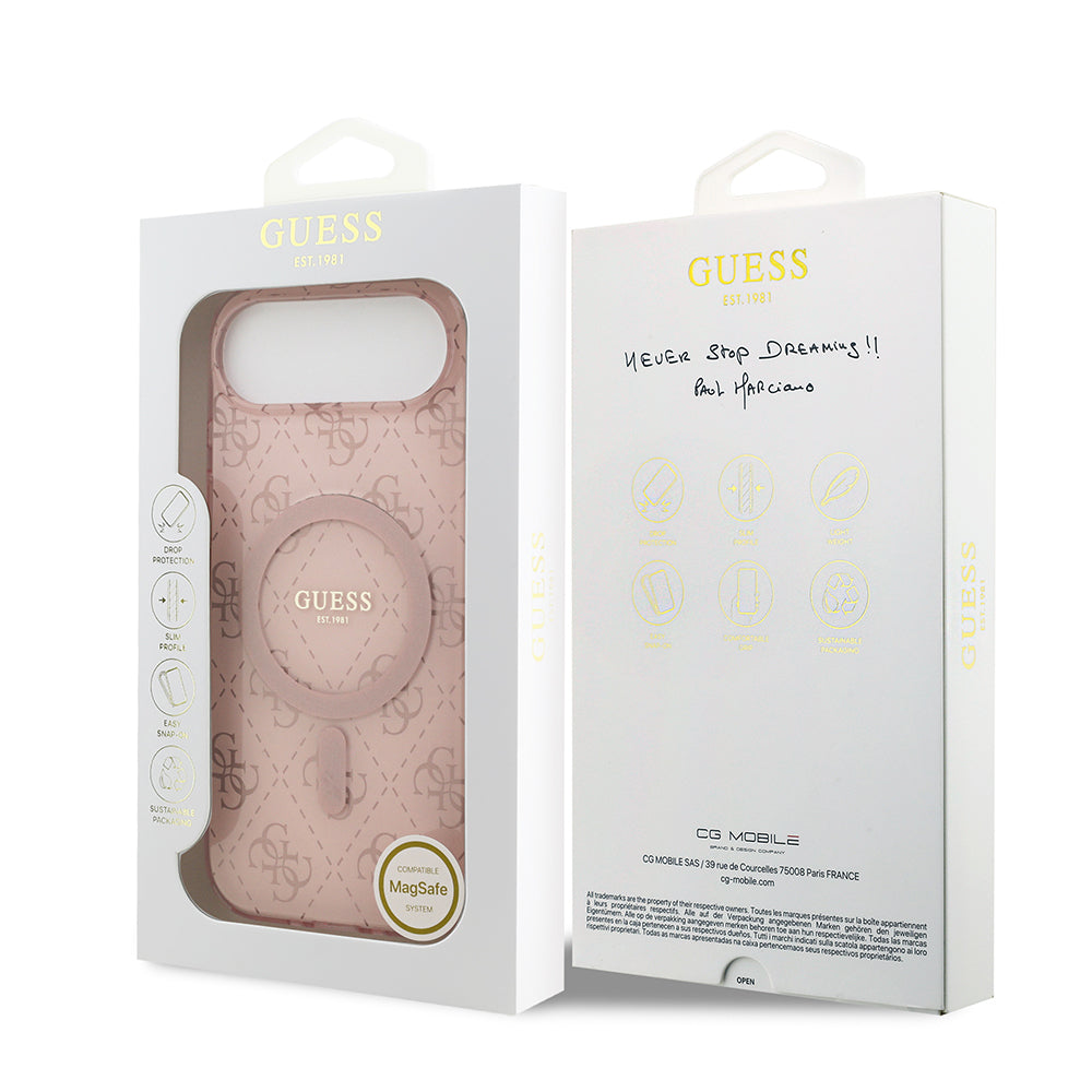 iPhone 17 Air Kılıf Guess Orjinal Lisanslı M-safe Şarj Özellikli IML Baskılı Klasik Logolu 4G Desenli Kapak
