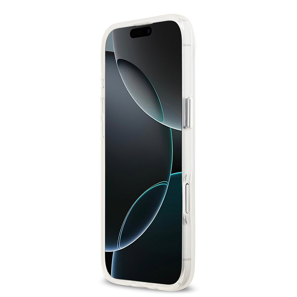 iPhone 17 Air Kılıf Guess Orjinal Lisanslı M-safe Şarj Özellikli IML Baskılı Üçgen Logolu Metal Kamera Çerçeveli Kapak