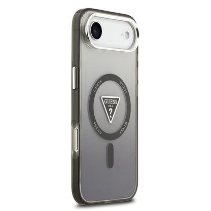 iPhone 17 Air Kılıf Guess Orjinal Lisanslı M-safe Şarj Özellikli IML Baskılı Üçgen Logolu Metal Kamera Çerçeveli Kapak
