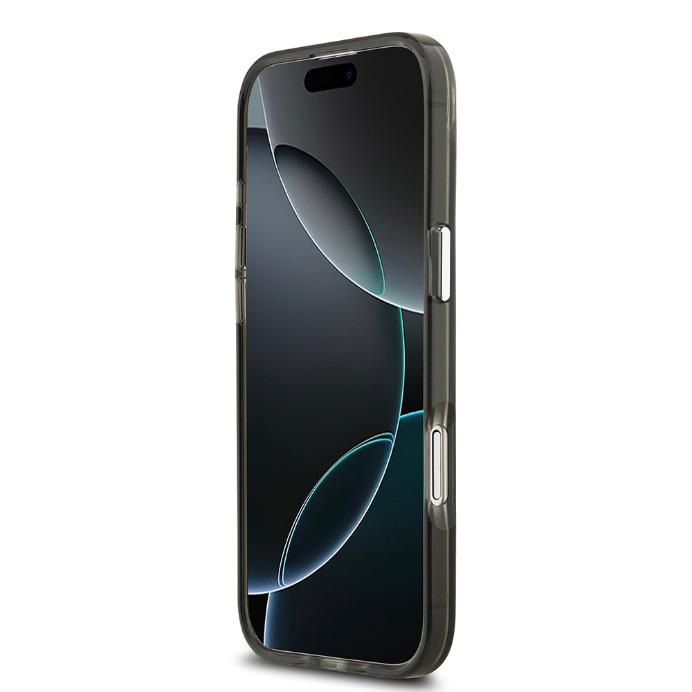 iPhone 17 Air Kılıf Guess Orjinal Lisanslı M-safe Şarj Özellikli IML Baskılı Üçgen Logolu Metal Kamera Çerçeveli Kapak