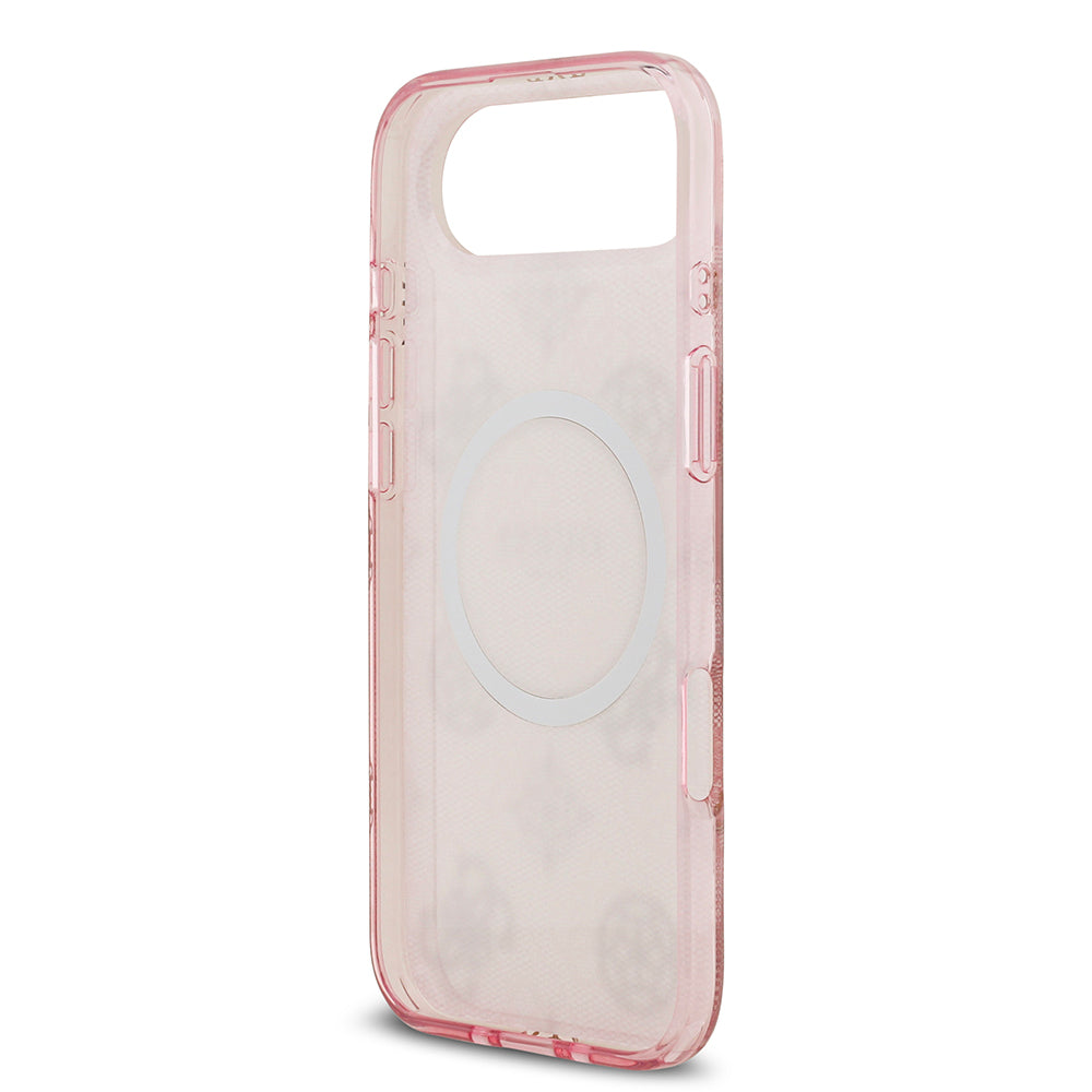 iPhone 17 Air Kılıf Guess Orjinal Lisanslı M-safe Şarj Özellikli IML Peony ve 4G Desenli Klasik Logolu Kapak