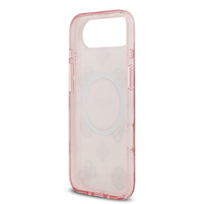 iPhone 17 Air Kılıf Guess Orjinal Lisanslı M-safe Şarj Özellikli IML Peony ve 4G Desenli Klasik Logolu Kapak