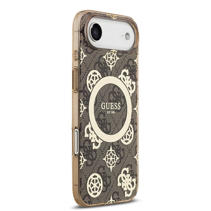 iPhone 17 Air Kılıf Guess Orjinal Lisanslı M-safe Şarj Özellikli IML Peony ve 4G Desenli Klasik Logolu Kapak