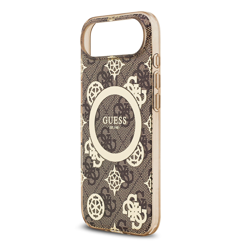 iPhone 17 Air Kılıf Guess Orjinal Lisanslı M-safe Şarj Özellikli IML Peony ve 4G Desenli Klasik Logolu Kapak