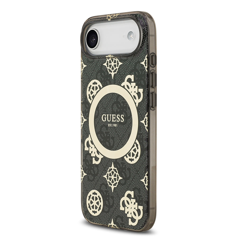 iPhone 17 Air Kılıf Guess Orjinal Lisanslı M-safe Şarj Özellikli IML Peony ve 4G Desenli Klasik Logolu Kapak