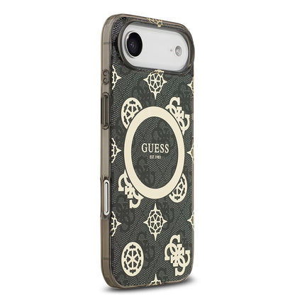 iPhone 17 Air Kılıf Guess Orjinal Lisanslı M-safe Şarj Özellikli IML Peony ve 4G Desenli Klasik Logolu Kapak
