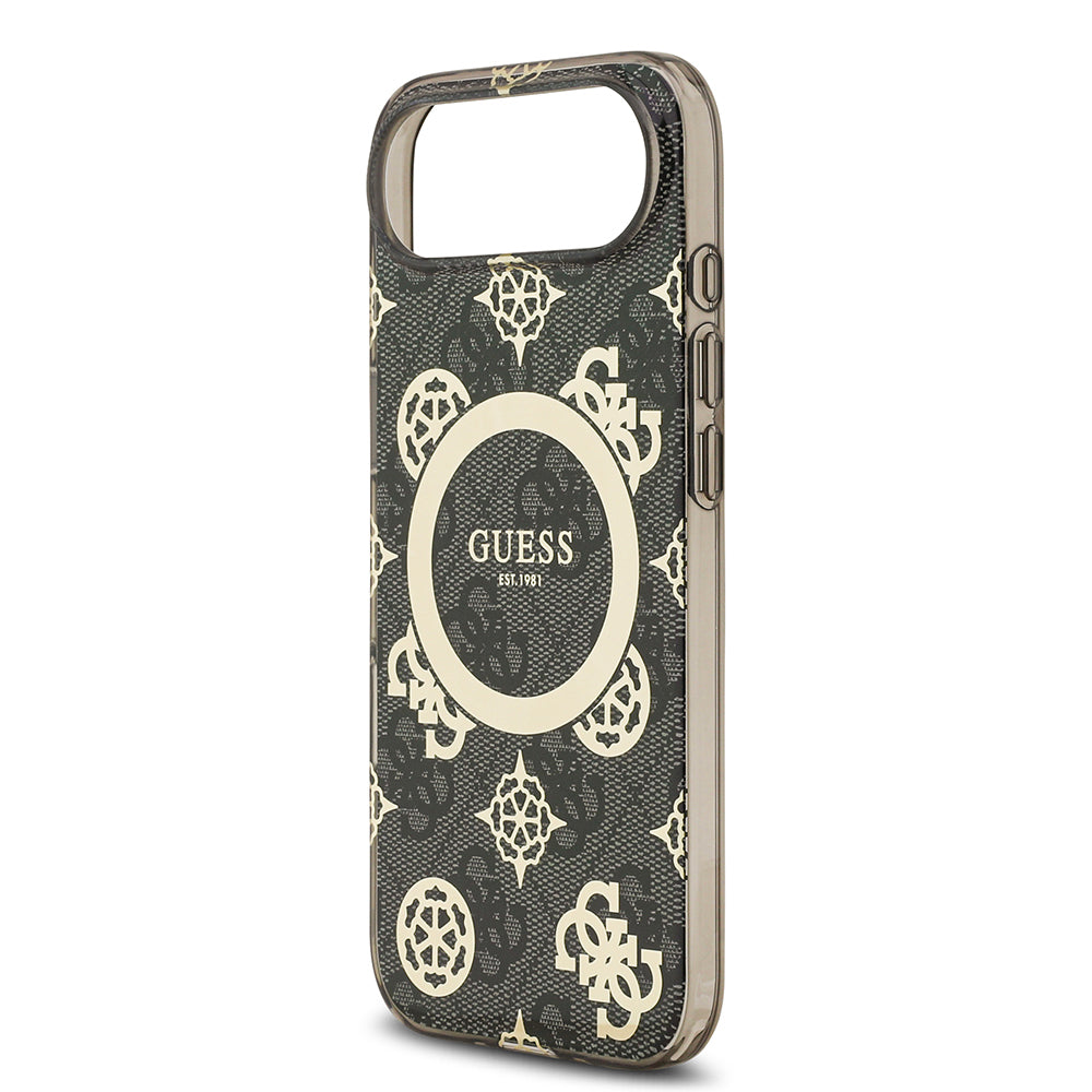 iPhone 17 Air Kılıf Guess Orjinal Lisanslı M-safe Şarj Özellikli IML Peony ve 4G Desenli Klasik Logolu Kapak