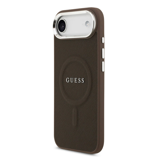 iPhone 17 Air Kılıf Guess Orjinal Lisanslı M-safe Şarj Özellikli Klasik Yazı Logolu PU Deri Kapak