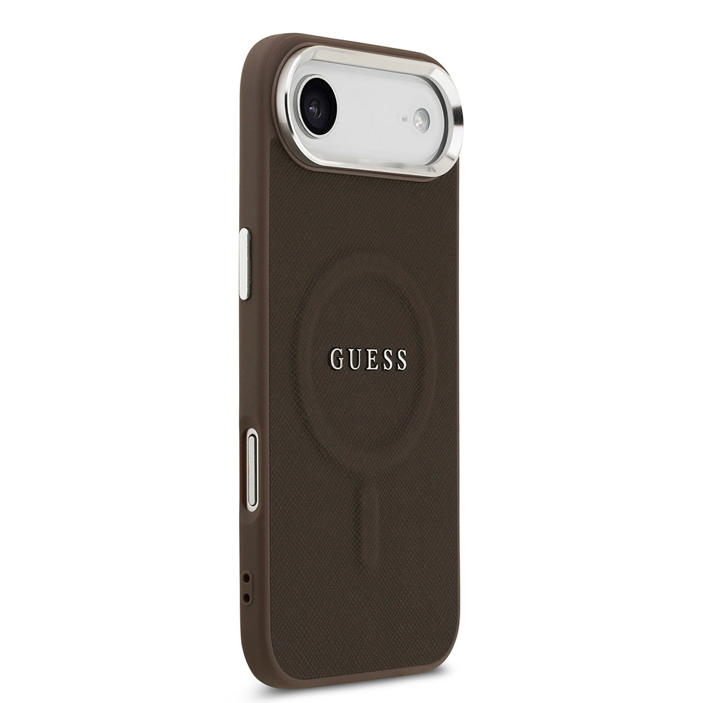 iPhone 17 Air Kılıf Guess Orjinal Lisanslı M-safe Şarj Özellikli Klasik Yazı Logolu PU Deri Kapak