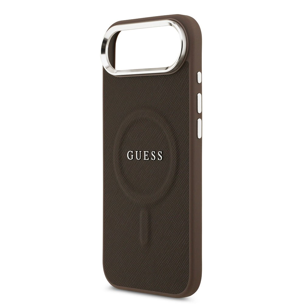 iPhone 17 Air Kılıf Guess Orjinal Lisanslı M-safe Şarj Özellikli Klasik Yazı Logolu PU Deri Kapak