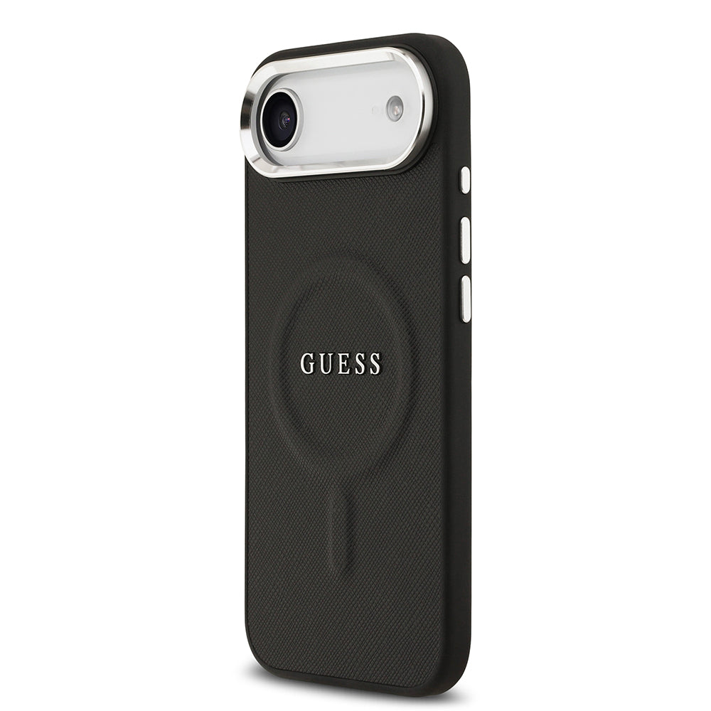 iPhone 17 Air Kılıf Guess Orjinal Lisanslı M-safe Şarj Özellikli Klasik Yazı Logolu PU Deri Kapak