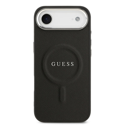 iPhone 17 Air Kılıf Guess Orjinal Lisanslı M-safe Şarj Özellikli Klasik Yazı Logolu PU Deri Kapak