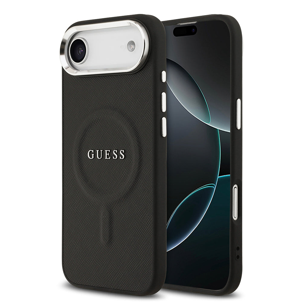 iPhone 17 Air Kılıf Guess Orjinal Lisanslı M-safe Şarj Özellikli Klasik Yazı Logolu PU Deri Kapak
