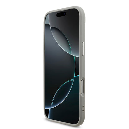 iPhone 17 Air Kılıf Guess Orjinal Lisanslı M-safe Şarj Özellikli Metal Kamera Çerçeveli Üçgen Logolu Glitter Kapak