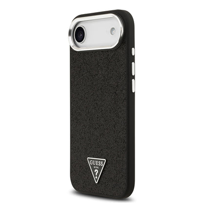iPhone 17 Air Kılıf Guess Orjinal Lisanslı M-safe Şarj Özellikli Metal Kamera Çerçeveli Üçgen Logolu Glitter Kapak