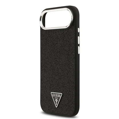 iPhone 17 Air Kılıf Guess Orjinal Lisanslı M-safe Şarj Özellikli Metal Kamera Çerçeveli Üçgen Logolu Glitter Kapak