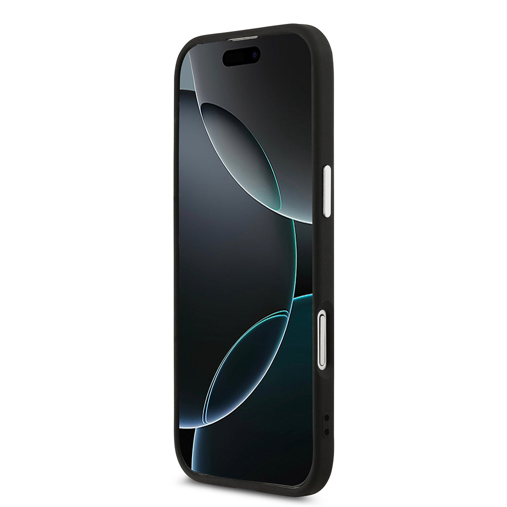 iPhone 17 Air Kılıf Guess Orjinal Lisanslı M-safe Şarj Özellikli PU Deri Metal Kamera Çerçeveli Üçgen Logolu Kapak
