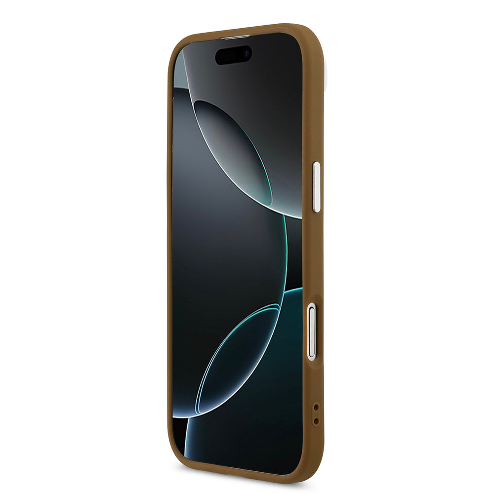 iPhone 17 Air Kılıf Guess Orjinal Lisanslı M-safe Şarj Özellikli PU Deri Metal Kamera Çerçeveli Üçgen Logolu Kapak