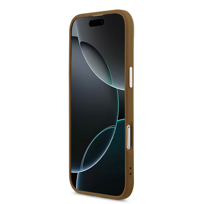 iPhone 17 Air Kılıf Guess Orjinal Lisanslı M-safe Şarj Özellikli PU Deri Metal Kamera Çerçeveli Üçgen Logolu Kapak