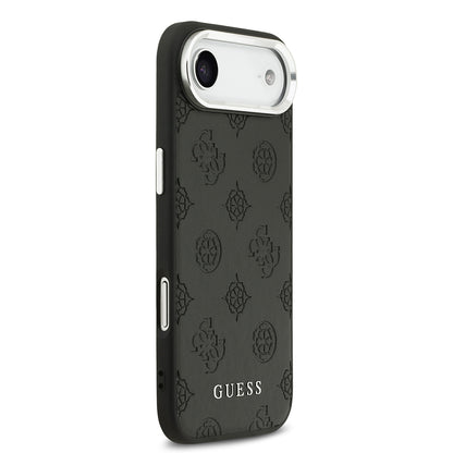 iPhone 17 Air Kılıf Guess Orjinal Lisanslı M-safe Şarj Özellikli Sıcak Baskılı Klasik Yazı Logolu PU Deri Peony Kapak