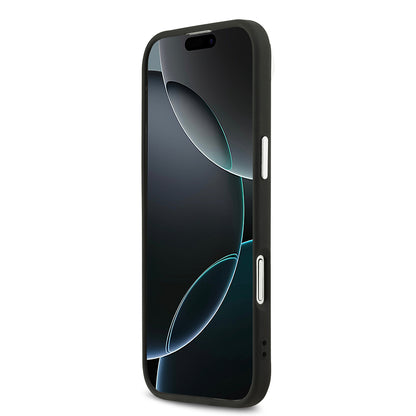 iPhone 17 Air Kılıf Guess Orjinal Lisanslı M-safe Şarj Özellikli Sıcak Baskılı Klasik Yazı Logolu PU Deri Peony Kapak
