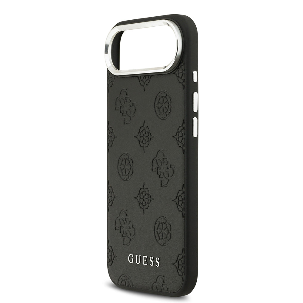 iPhone 17 Air Kılıf Guess Orjinal Lisanslı M-safe Şarj Özellikli Sıcak Baskılı Klasik Yazı Logolu PU Deri Peony Kapak