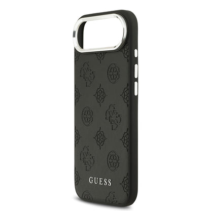 iPhone 17 Air Kılıf Guess Orjinal Lisanslı M-safe Şarj Özellikli Sıcak Baskılı Klasik Yazı Logolu PU Deri Peony Kapak
