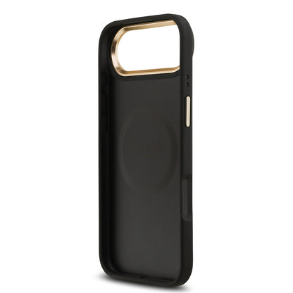 iPhone 17 Air Kılıf Guess Orjinal Lisanslı M-safe Şarj Özellikli Sıcak Baskılı Yazı Logolu PU Deri Peony Kapak