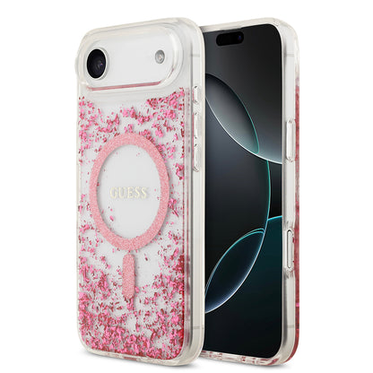 iPhone 17 Air Kılıf Guess Orjinal Lisanslı M-safe Şarj Özellikli Transparan Resin Bottom Kapak