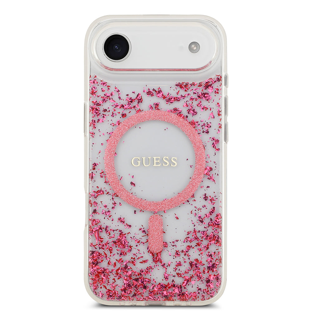 iPhone 17 Air Kılıf Guess Orjinal Lisanslı M-safe Şarj Özellikli Transparan Resin Bottom Kapak