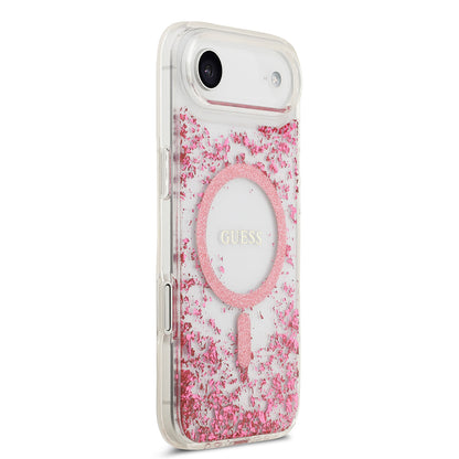 iPhone 17 Air Kılıf Guess Orjinal Lisanslı M-safe Şarj Özellikli Transparan Resin Bottom Kapak