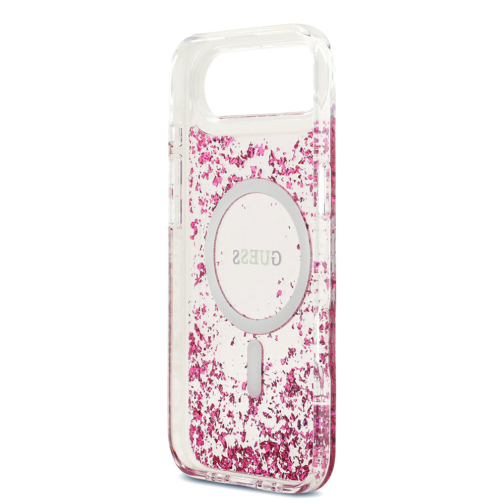 iPhone 17 Air Kılıf Guess Orjinal Lisanslı M-safe Şarj Özellikli Transparan Resin Bottom Kapak