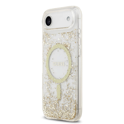 iPhone 17 Air Kılıf Guess Orjinal Lisanslı M-safe Şarj Özellikli Transparan Resin Bottom Kapak