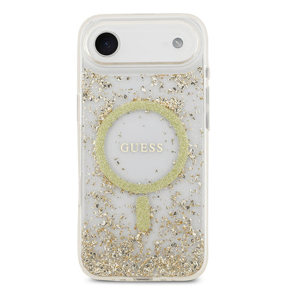 iPhone 17 Air Kılıf Guess Orjinal Lisanslı M-safe Şarj Özellikli Transparan Resin Bottom Kapak