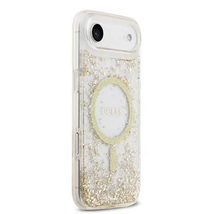 iPhone 17 Air Kılıf Guess Orjinal Lisanslı M-safe Şarj Özellikli Transparan Resin Bottom Kapak