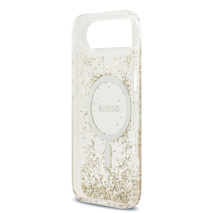 iPhone 17 Air Kılıf Guess Orjinal Lisanslı M-safe Şarj Özellikli Transparan Resin Bottom Kapak
