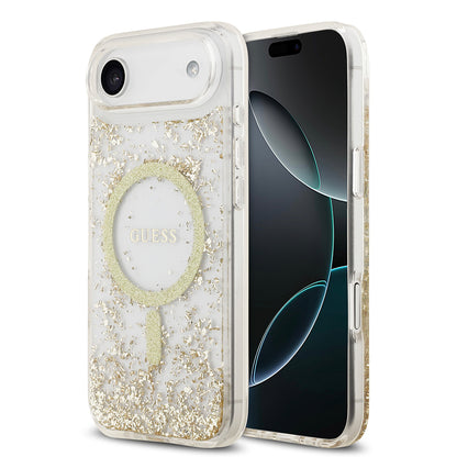 iPhone 17 Air Kılıf Guess Orjinal Lisanslı M-safe Şarj Özellikli Transparan Resin Bottom Kapak