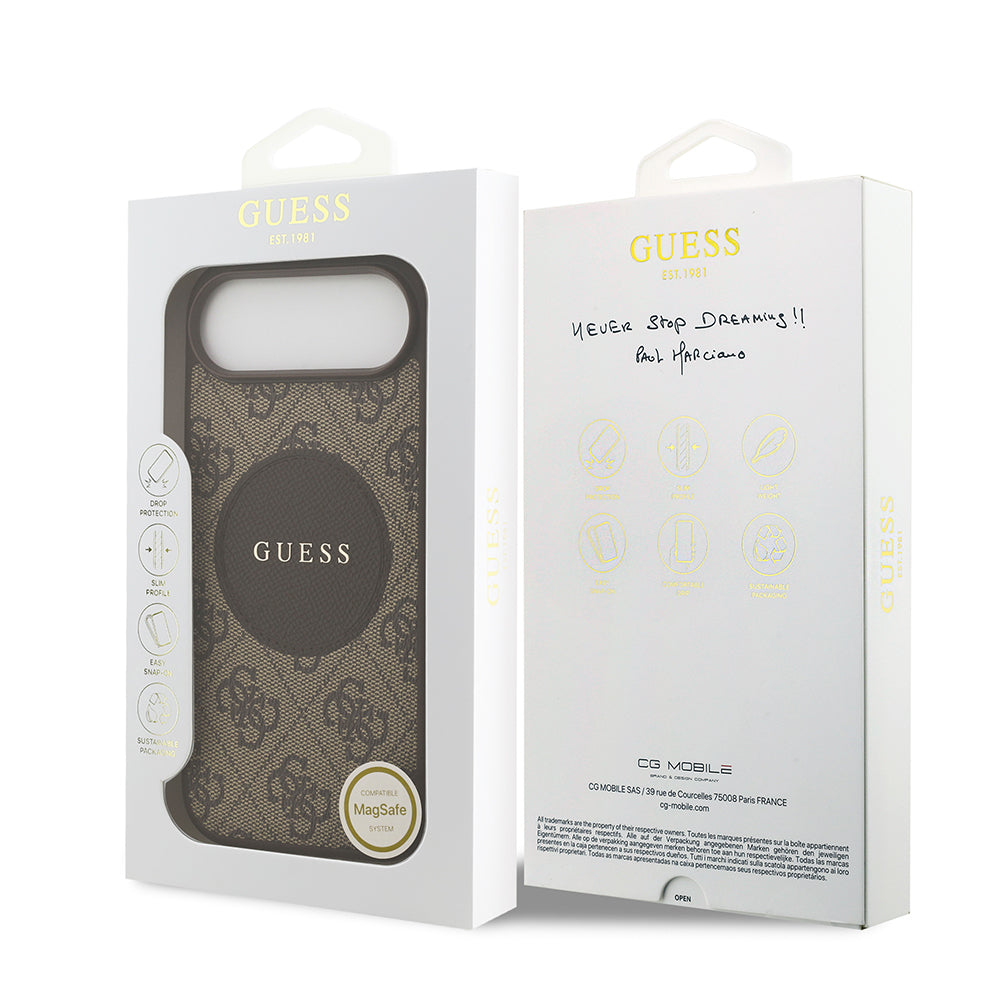 iPhone 17 Air Kılıf Guess Orjinal Lisanslı M-safe Şarj Özellikli Yazı Logolu Circle Classic Kapak