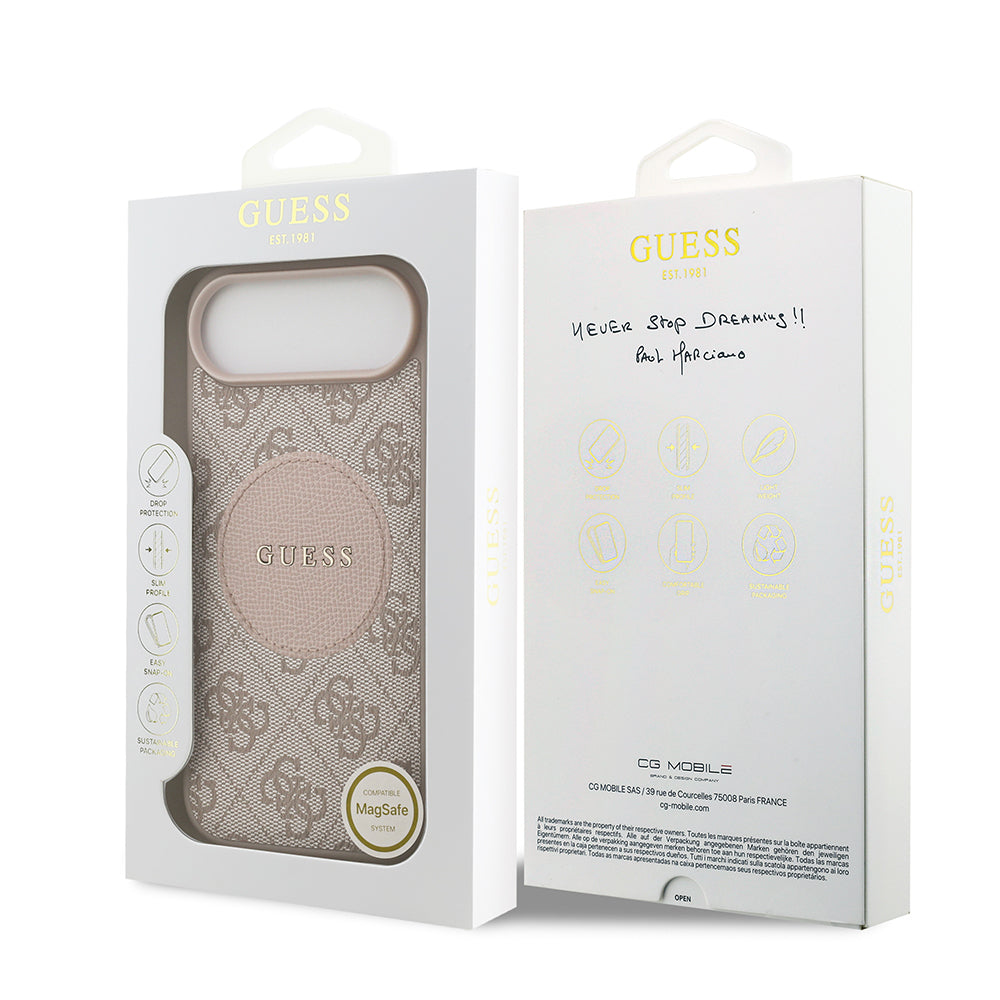 iPhone 17 Air Kılıf Guess Orjinal Lisanslı M-safe Şarj Özellikli Yazı Logolu Circle Classic Kapak