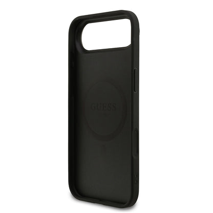 iPhone 17 Air Kılıf Guess Orjinal Lisanslı M-safe Şarj Özellikli Yazı Logolu PU Deri Kapak