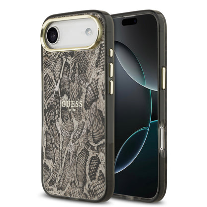 iPhone 17 Air Kılıf Guess Orjinal Lisanslı M-safe Şarj Özellikli Yazı Logolu Python Desenli Kapak