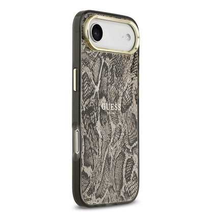 iPhone 17 Air Kılıf Guess Orjinal Lisanslı M-safe Şarj Özellikli Yazı Logolu Python Desenli Kapak