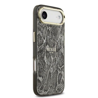 iPhone 17 Air Kılıf Guess Orjinal Lisanslı M-safe Şarj Özellikli Yazı Logolu Python Desenli Kapak