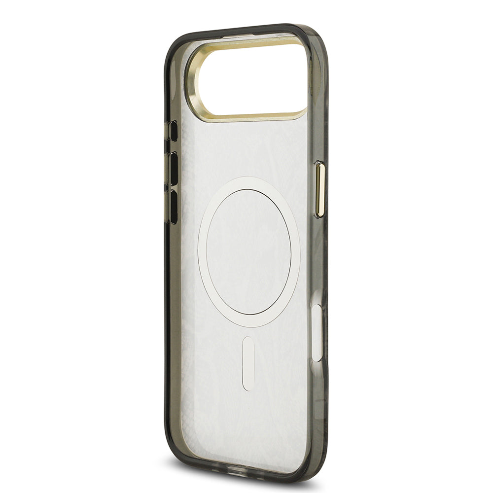 iPhone 17 Air Kılıf Guess Orjinal Lisanslı M-safe Şarj Özellikli Yazı Logolu Python Desenli Kapak