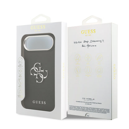iPhone 17 Air Kılıf Guess Orjinal Lisanslı PU Deri 4G Büyük Metal Logo Dizaynlı Kapak