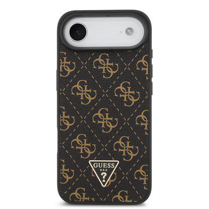 iPhone 17 Air Kılıf Guess Orjinal Lisanslı PU Deri 4G Desenli Üçgen Logolu Kapak