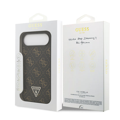 iPhone 17 Air Kılıf Guess Orjinal Lisanslı PU Deri 4G Desenli Üçgen Logolu Kapak